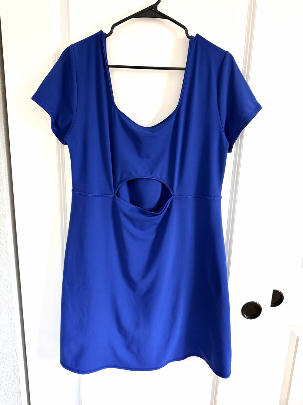 Ingrid & Isabel Royal Blue Scoop Neck Short Sleeve Dress w/ Built In Shorts - Picture 4 of 14